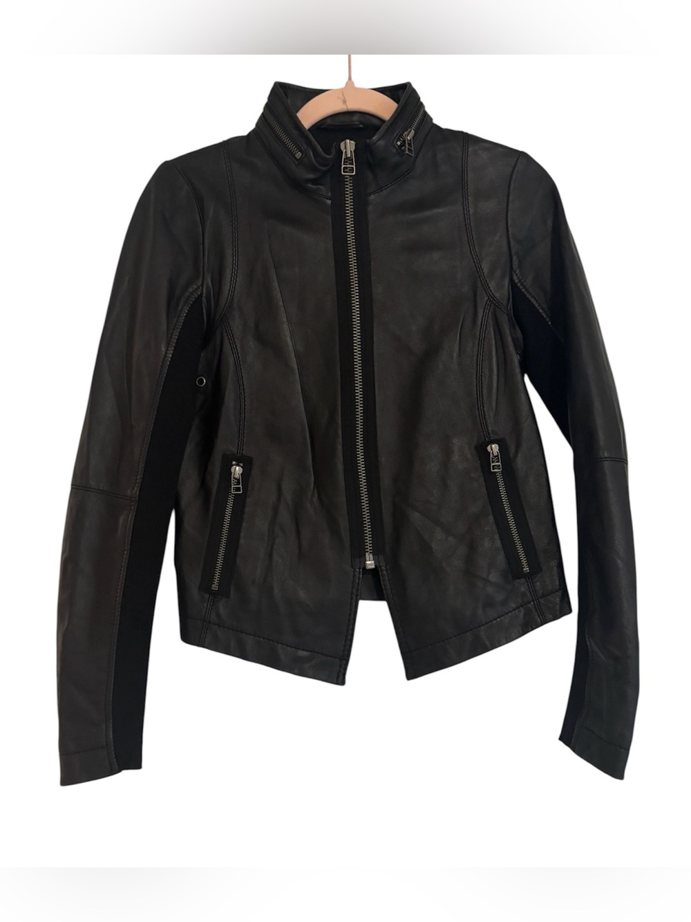 Rezrekshn Black Leather Zip-Front Women's Jacket